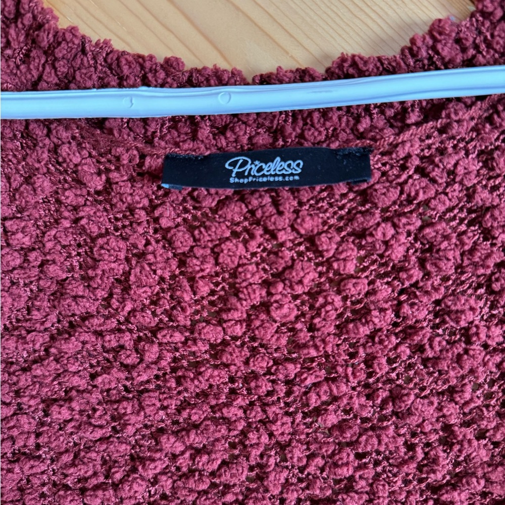 Women's Textured Rust Sweater Cardigan - Picture 2 of 5